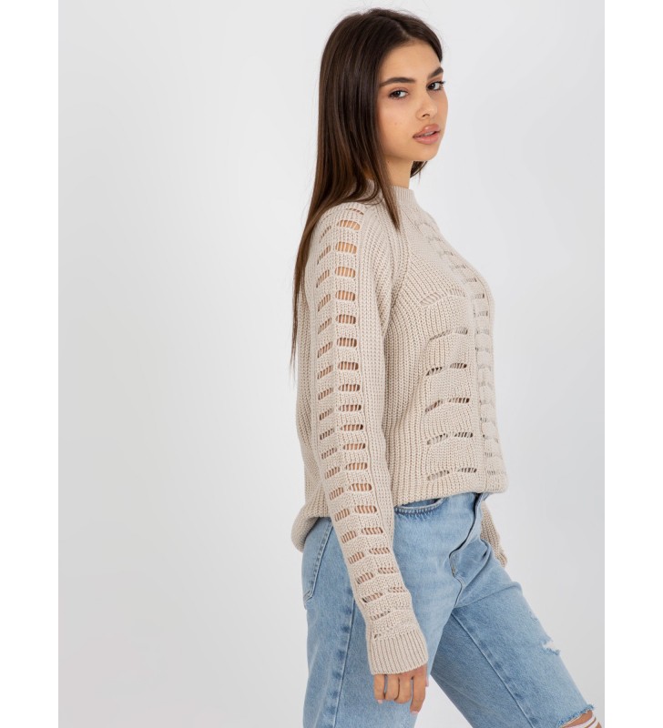 Sweter oversize BA-SW-8056.21P ciemny bezowy