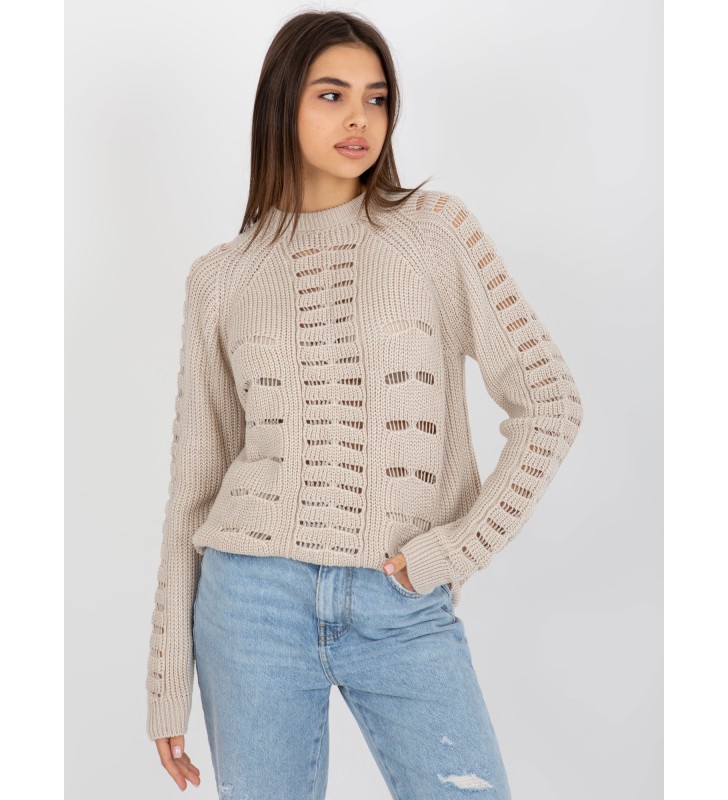 Sweter oversize BA-SW-8056.21P ciemny bezowy