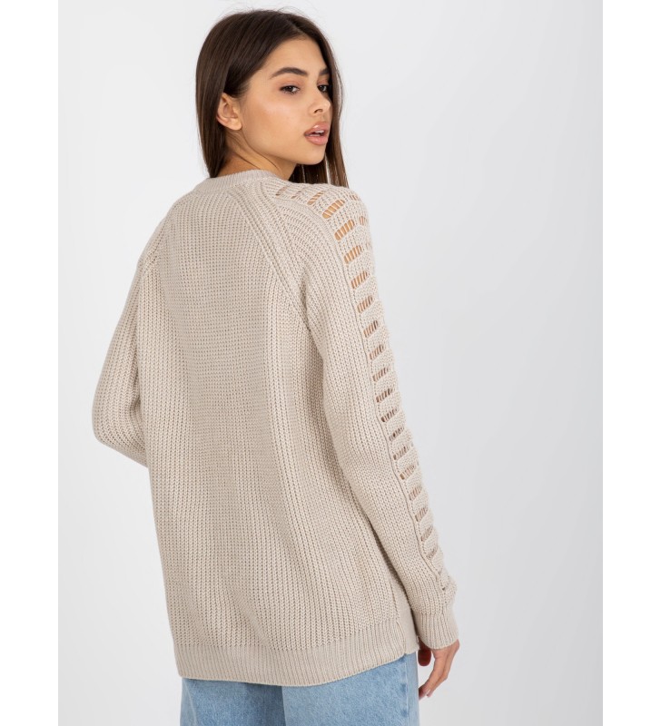 Sweter oversize BA-SW-8056.21P ciemny bezowy