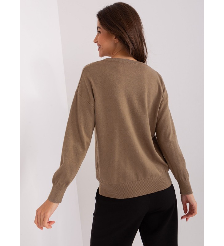 Sweter klasyczny AT-SW-2325.95P brązowy