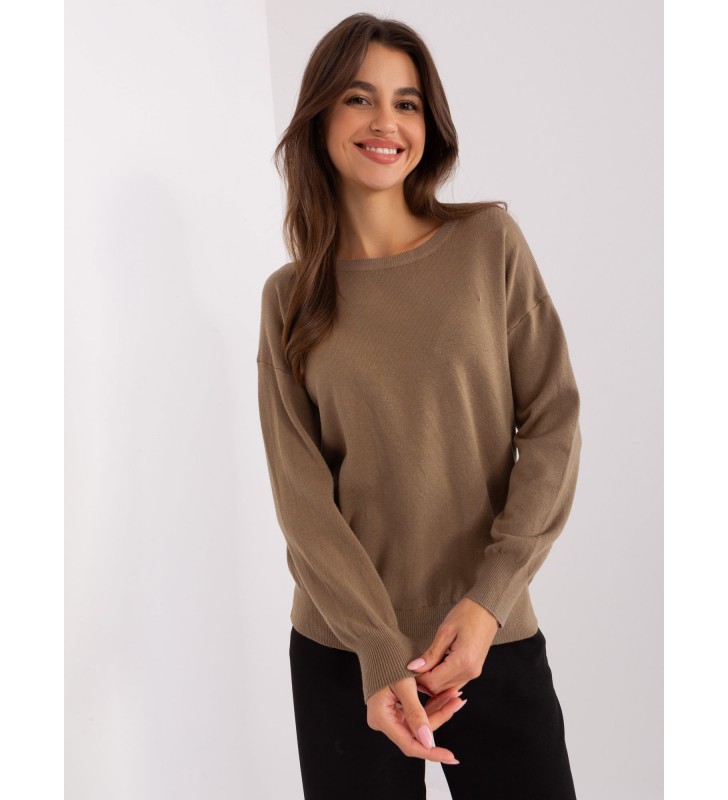 Sweter klasyczny AT-SW-2325.95P brązowy