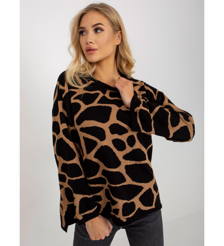 Sweter oversize RV-SW-14276.09X czarny