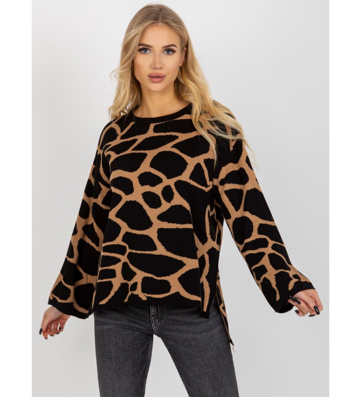 Sweter oversize RV-SW-14276.09X czarny