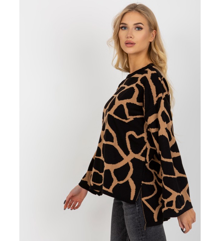 Sweter oversize RV-SW-14276.09X czarny