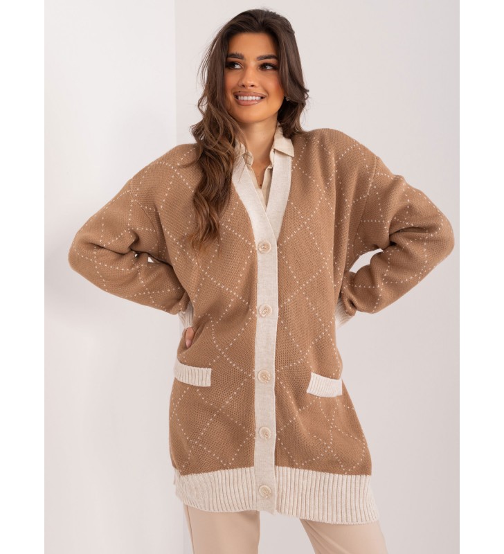 Sweter rozpinany BA-SW-0258.19 jasny brązowy