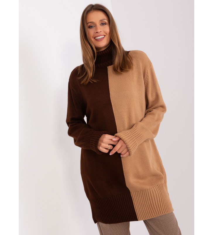 Sweter z golfem BA-SW-0234.65P ciemny brązowy