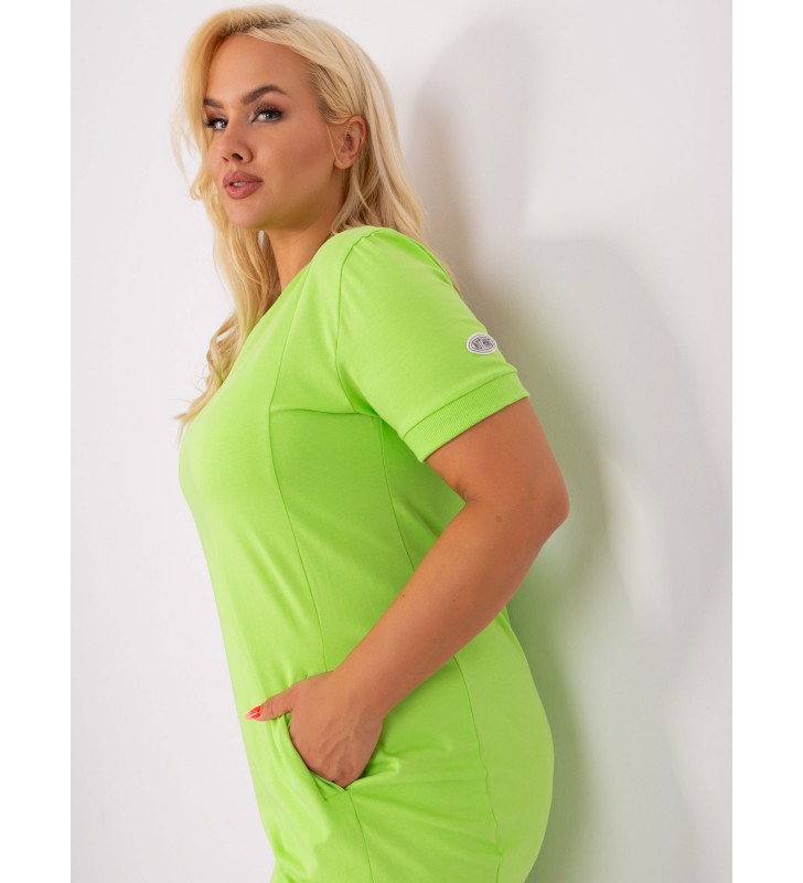 Sukienka plus size RV-SK-8899.14P limonkowy