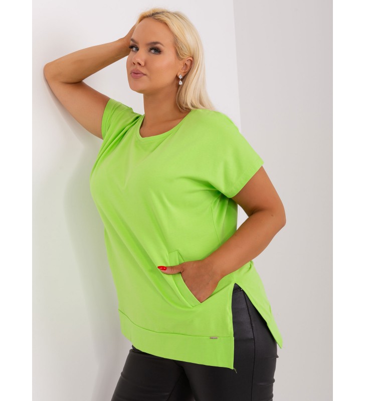 Bluzka plus size RV-BZ-8854.06 limonkowy