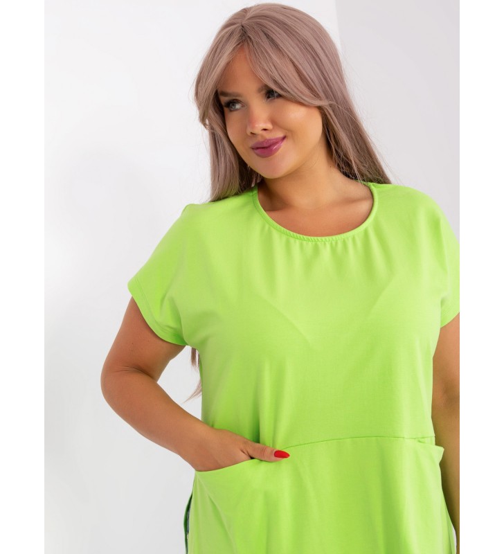 Bluzka plus size RV-BZ-8845.19P limonkowy