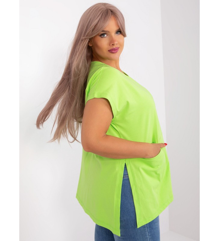 Bluzka plus size RV-BZ-8845.19P limonkowy