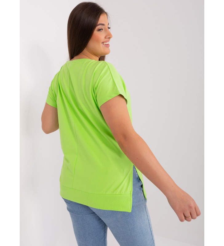 Bluzka plus size RV-BZ-8896.80P limonkowy