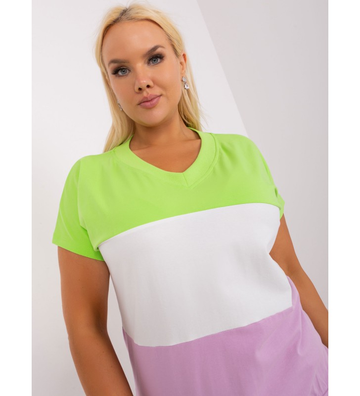 Bluzka plus size RV-BZ-8575.01P limonkowy