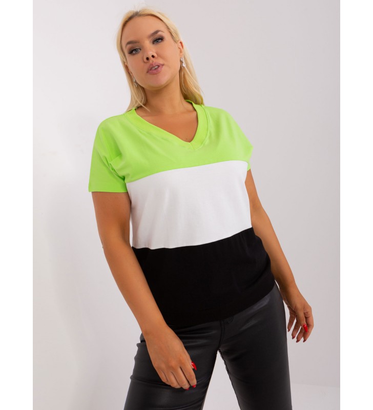 Bluzka plus size RV-BZ-8575.01P limonkowy