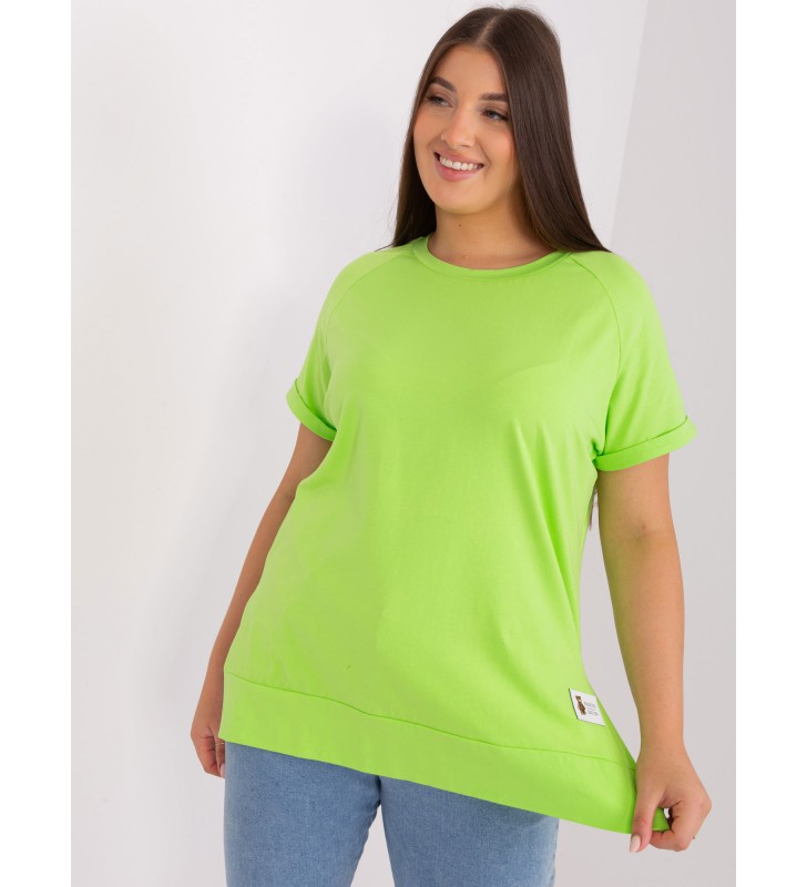 Bluzka plus size RV-BZ-8928.89P limonkowy