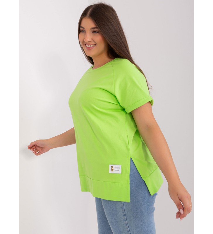 Bluzka plus size RV-BZ-8928.89P limonkowy