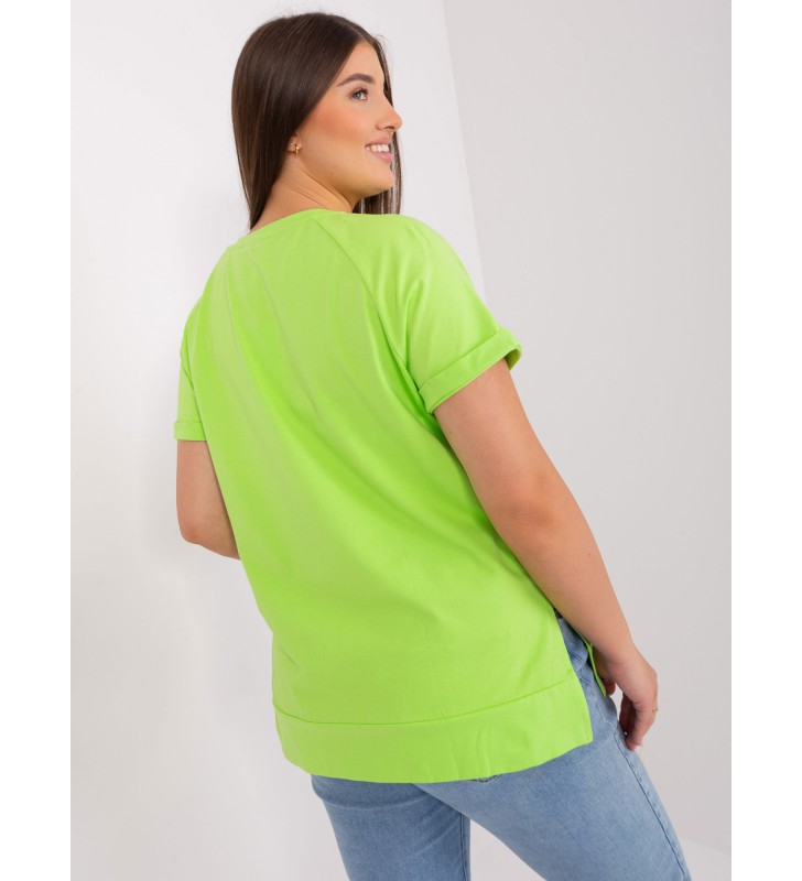 Bluzka plus size RV-BZ-8928.89P limonkowy