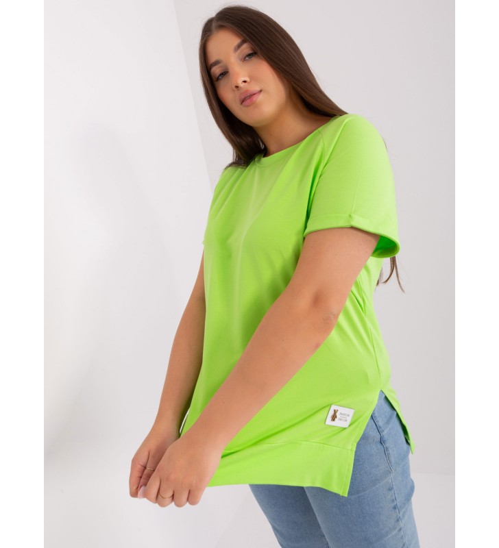 Bluzka plus size RV-BZ-8928.89P limonkowy