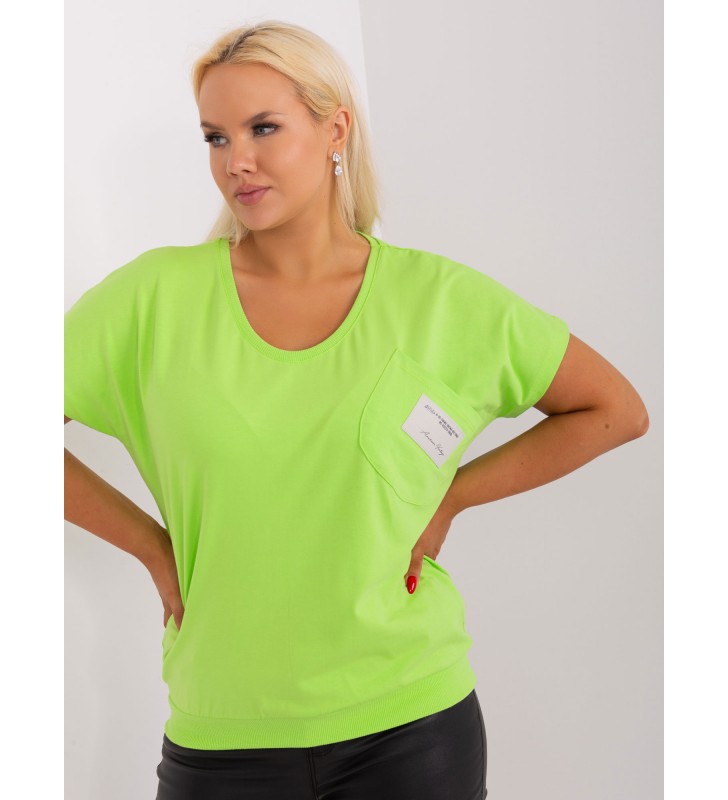 Bluzka plus size RV-BZ-8935.97 limonkowy