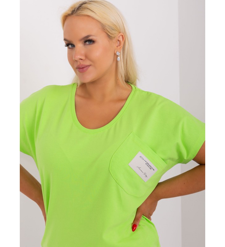 Bluzka plus size RV-BZ-8935.97 limonkowy