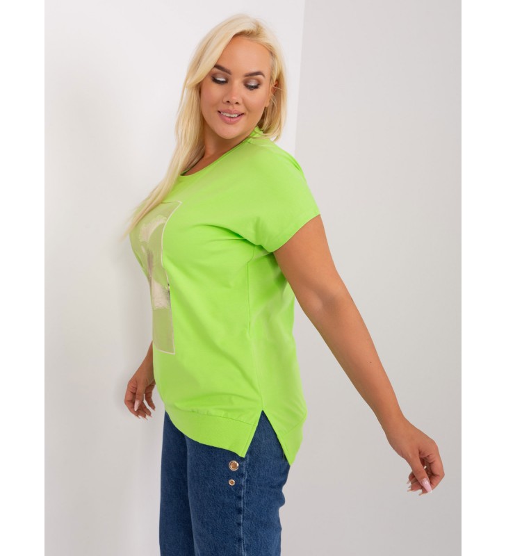 Bluzka plus size RV-BZ-8937.12 limonkowy