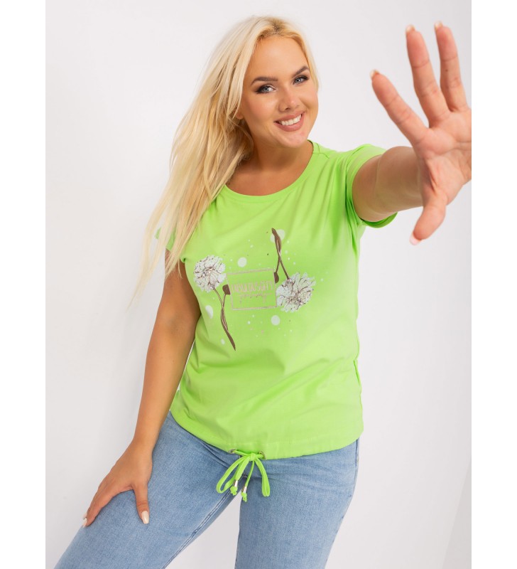 Bluzka plus size RV-BZ-8975.74 limonkowy