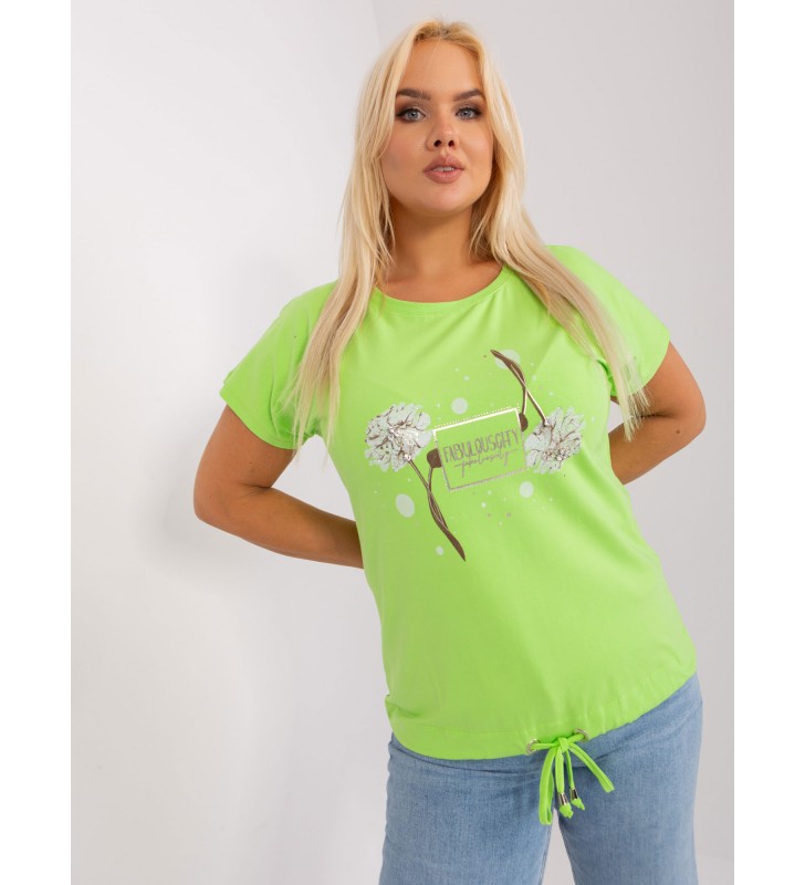 Bluzka plus size RV-BZ-8975.74 limonkowy