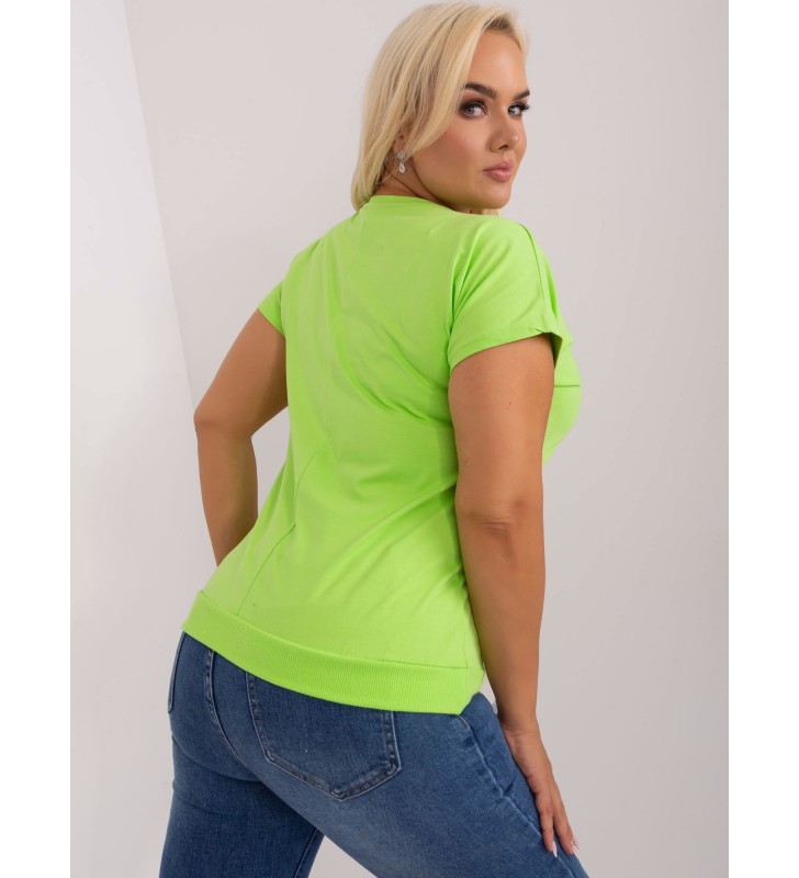 Bluzka plus size RV-BZ-8915.75 limonkowy