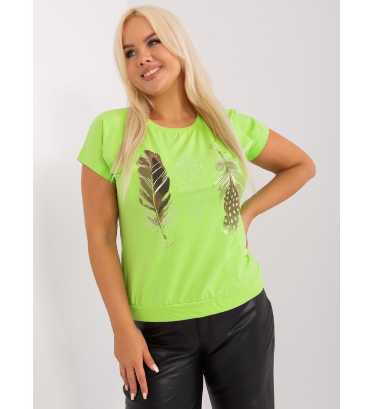 Bluzka plus size RV-BZ-8939.99 limonkowy