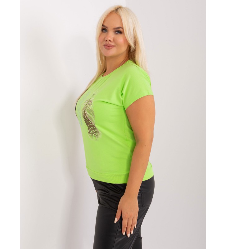 Bluzka plus size RV-BZ-8939.99 limonkowy