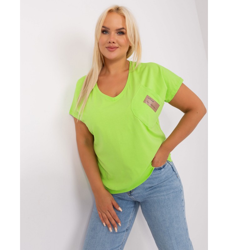 Bluzka plus size RV-BZ-8934.95 limonkowy