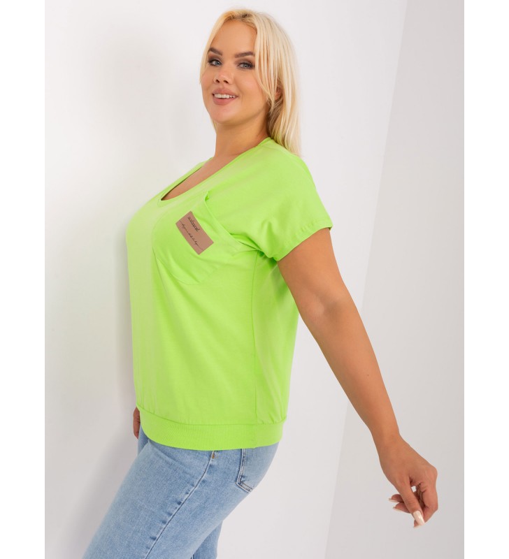 Bluzka plus size RV-BZ-8934.95 limonkowy