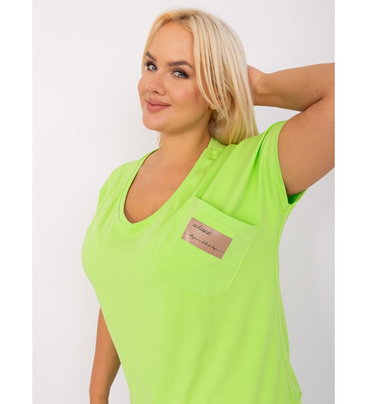 Bluzka plus size RV-BZ-8934.95 limonkowy