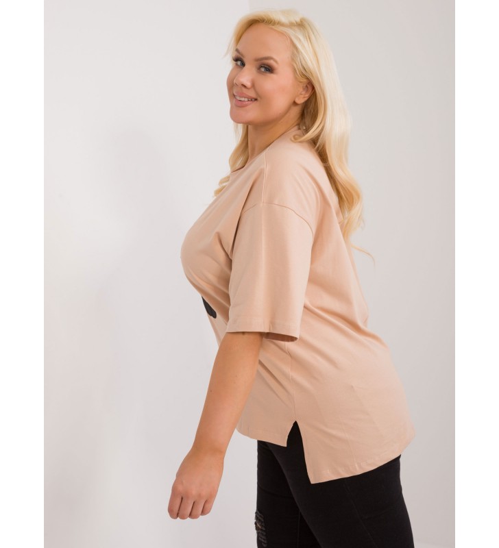 Bluzka plus size FA-BZ-9325.59 camelowy