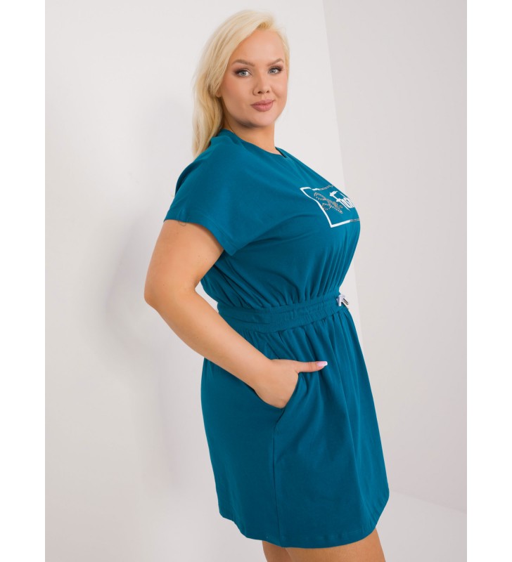 Sukienka plus size RV-SK-6589.25 morski