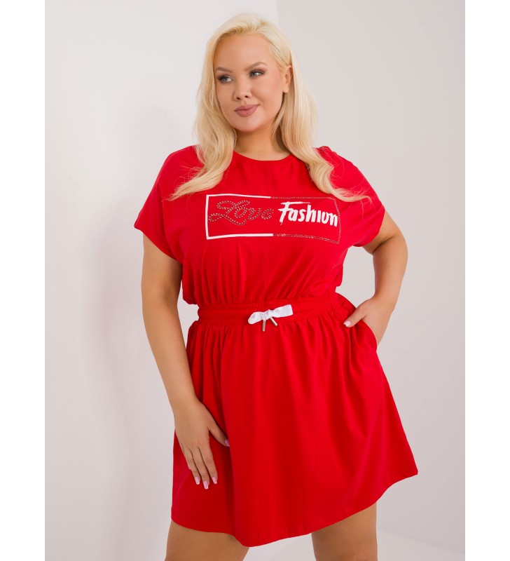 Sukienka plus size RV-SK-6589.25 czerwony