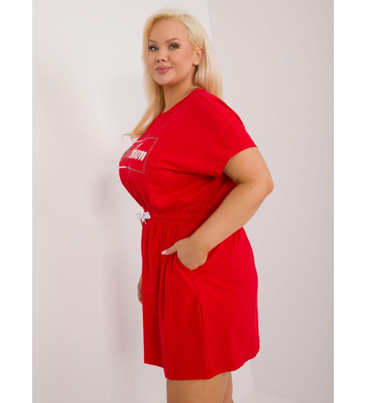 Sukienka plus size RV-SK-6589.25 czerwony