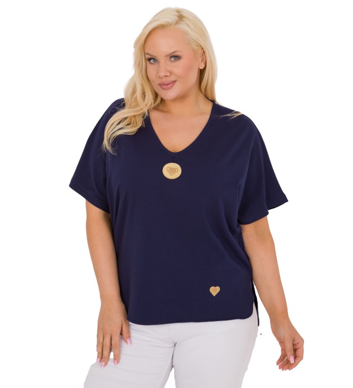 Bluzka plus size FA-BZ-9178.30 granatowy