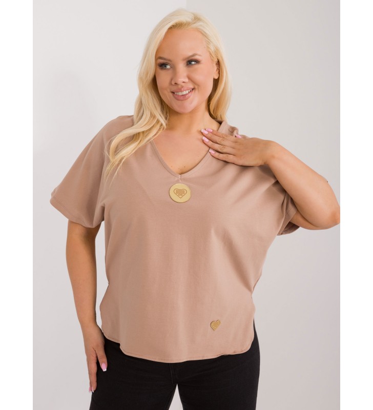 Bluzka plus size FA-BZ-9178.30 camelowy