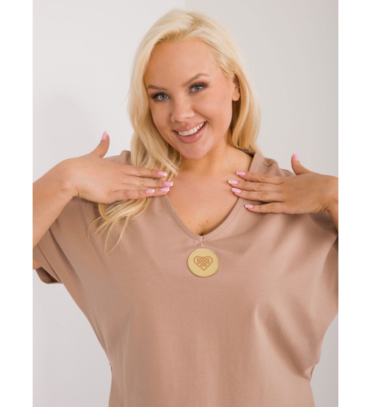 Bluzka plus size FA-BZ-9178.30 camelowy