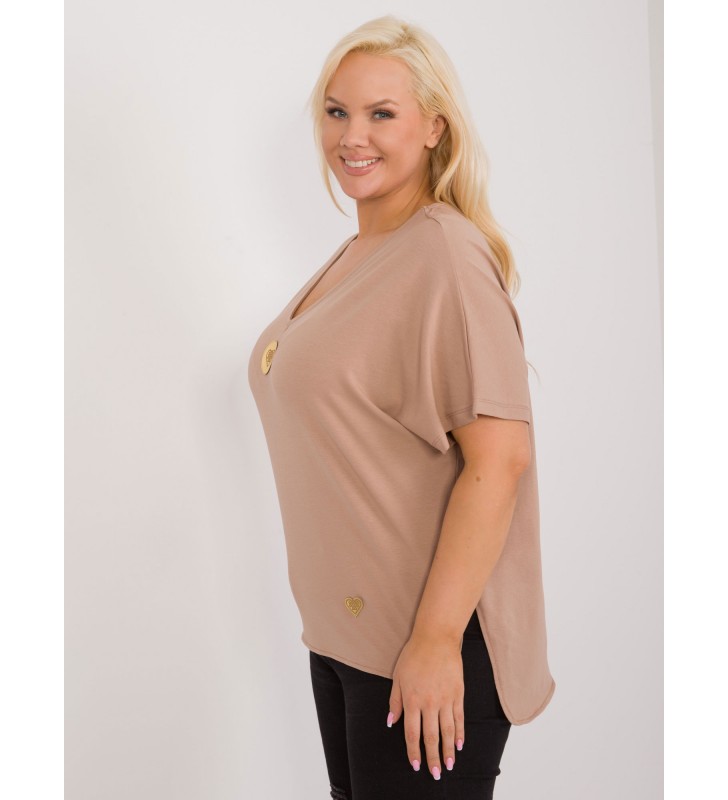 Bluzka plus size FA-BZ-9178.30 camelowy