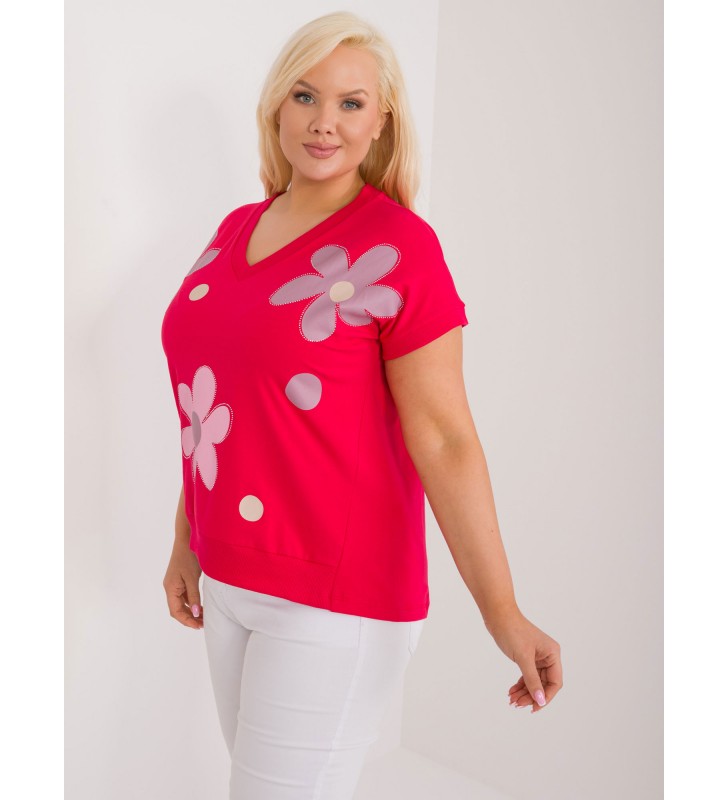 Bluzka plus size RV-BZ-9607.73 czerwony