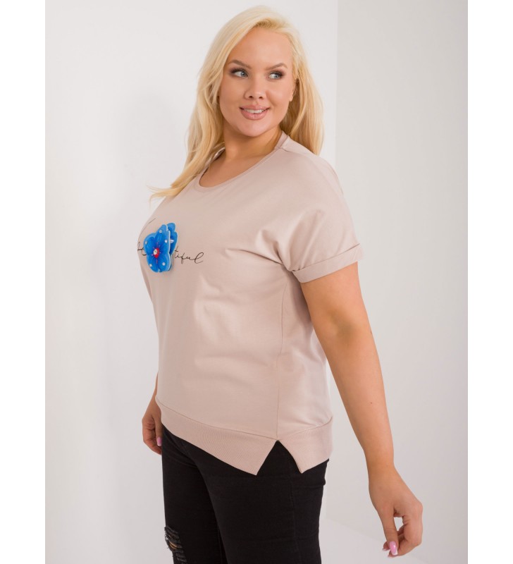 Bluzka plus size RV-BZ-9608.93 beżowy