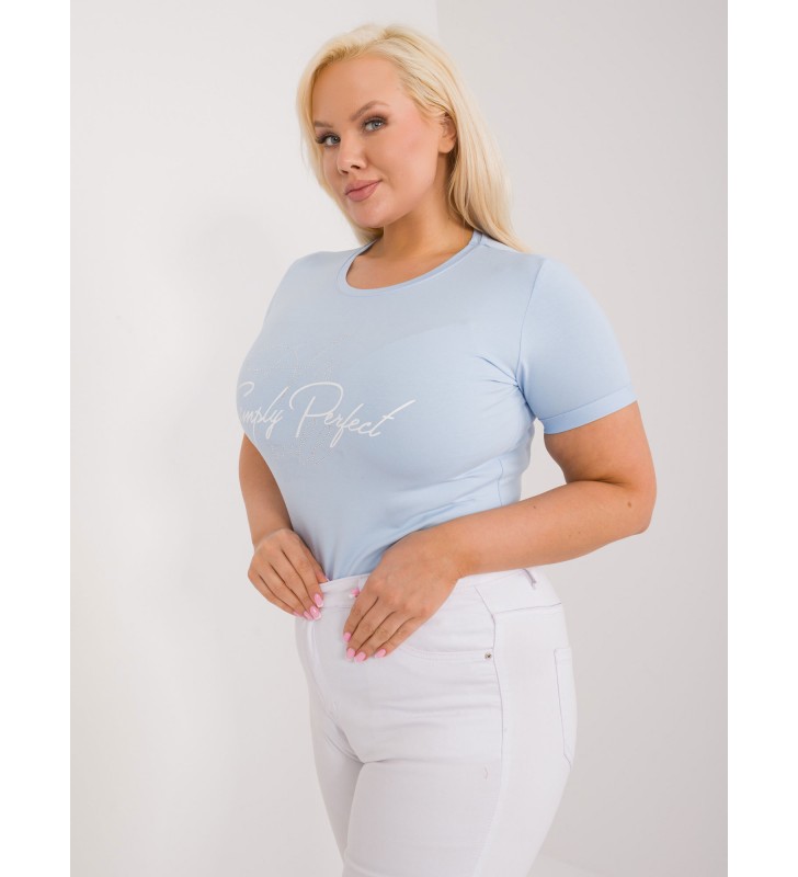 T-shirt plus size RV-TS-9481.60 jasny niebieski