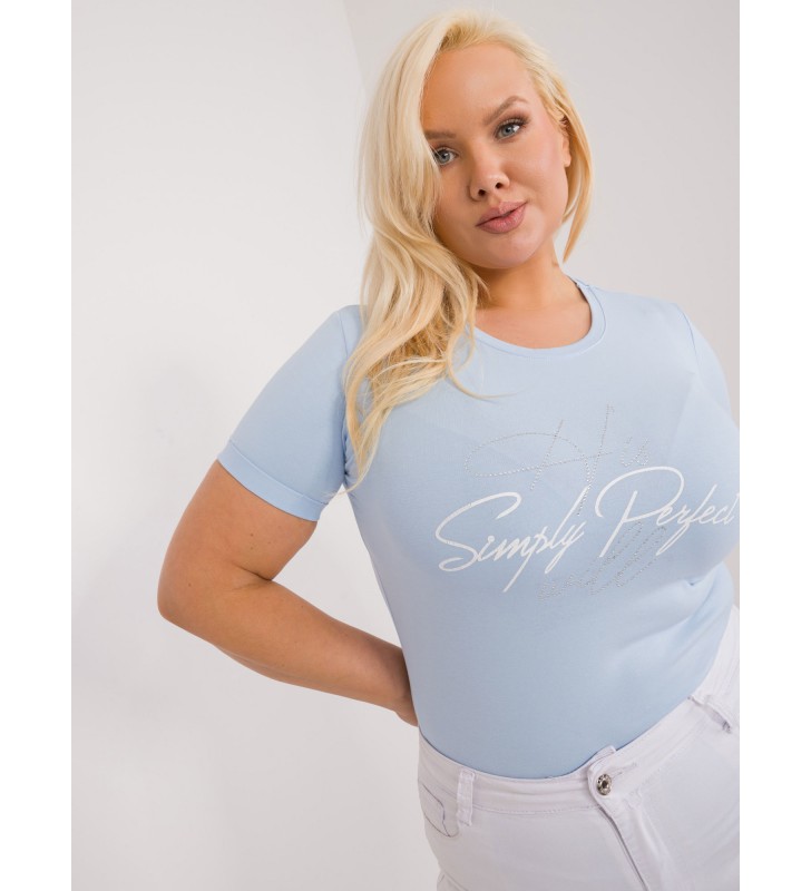 T-shirt plus size RV-TS-9481.60 jasny niebieski