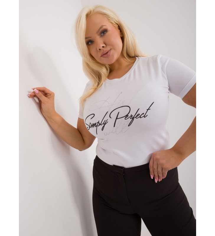 T-shirt plus size RV-TS-9481.60 biały