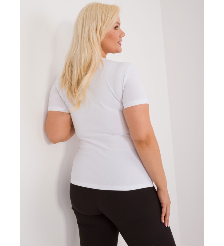 T-shirt plus size RV-TS-9481.60 biały