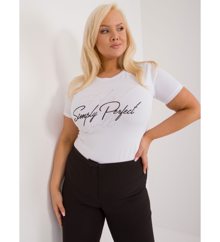 T-shirt plus size RV-TS-9481.60 biały