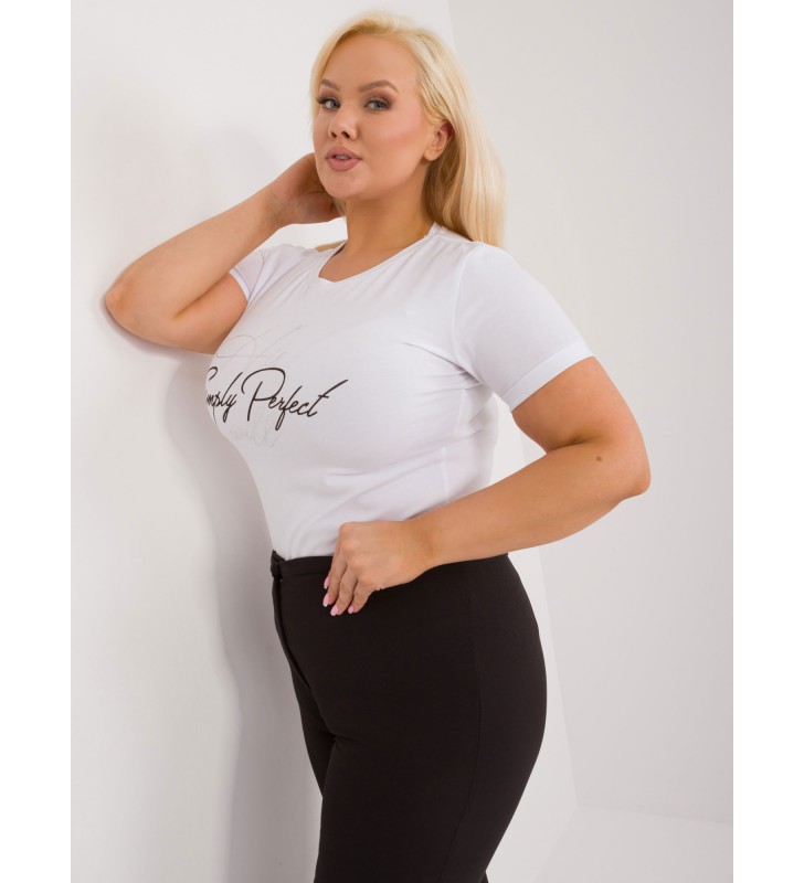 T-shirt plus size RV-TS-9481.60 biały