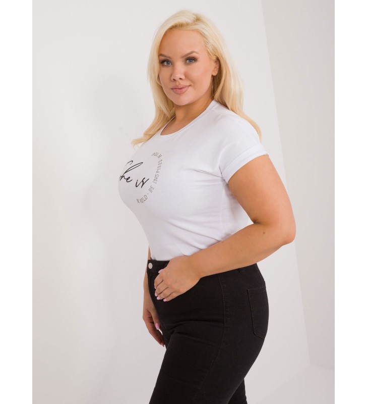 T-shirt plus size RV-TS-9476.25 biały