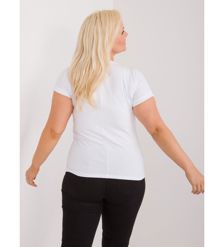 T-shirt plus size RV-TS-9476.25 biały